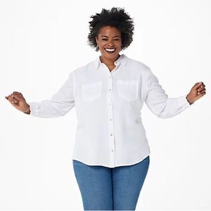 Serra Retreat Joie Rucker Malibu Bluffs Denim Shirt w/ Elastic Cuff Size M NWOT